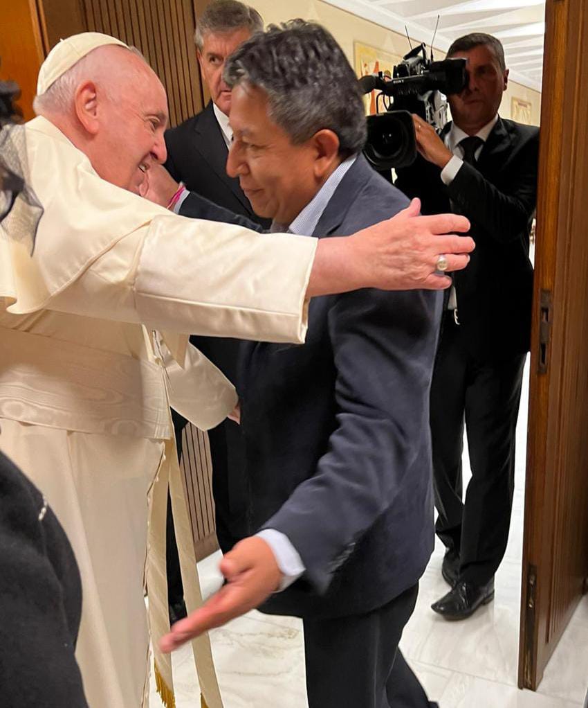 Vicepresidente Choquehuanca se reúne con el Papa Francisco en el Vaticano